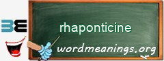 WordMeaning blackboard for rhaponticine